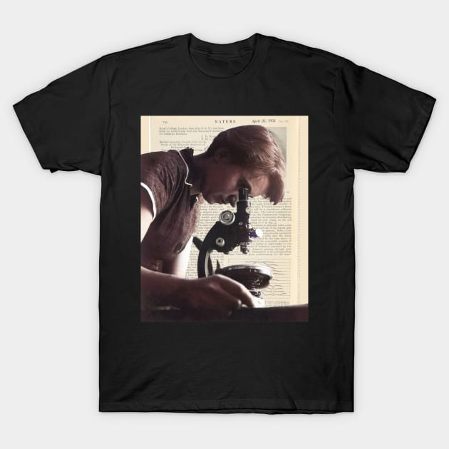 Rosalind Franklin Women in Science STEM using Microscope T-Shirt by labstud